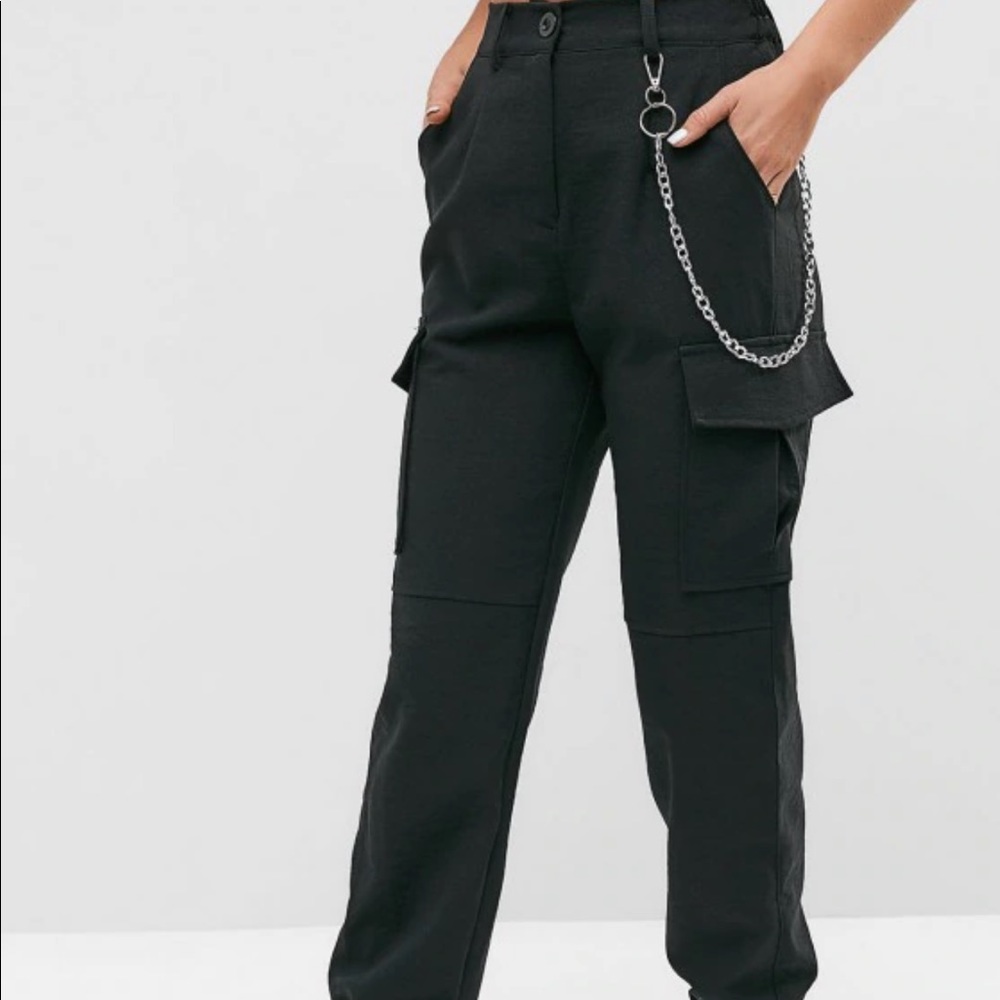 Zaful black jogger chain pants SIZE L